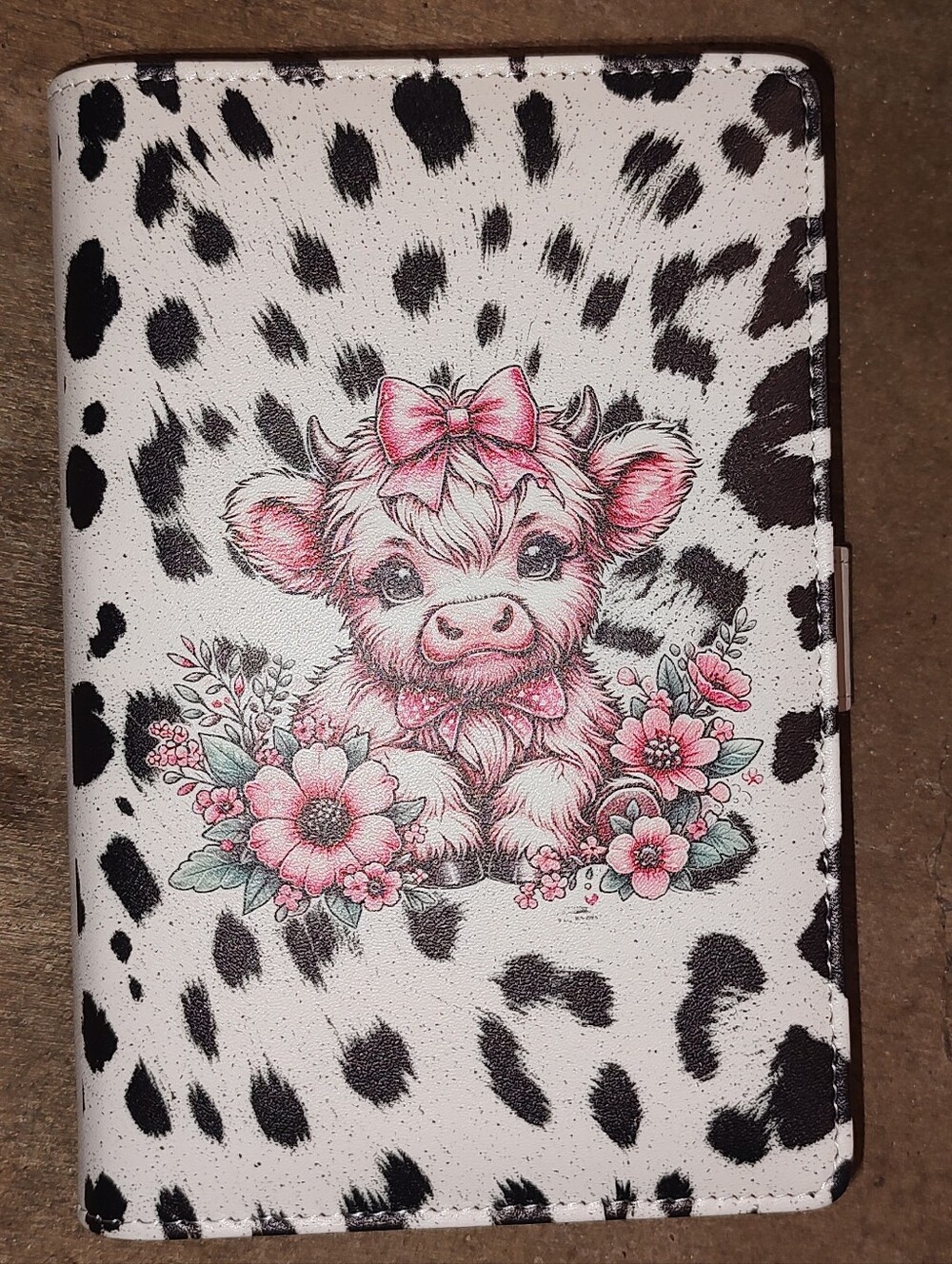New! A6 Size Highland Cow Binder Notebook With Paper